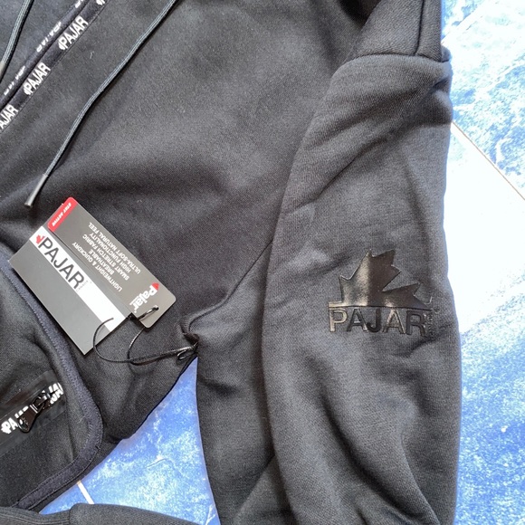 Pajar Canada Bruce Mens Sweatshirt Hoodie Full Zip Black Track Jacket size L New - Picture 8 of 9
